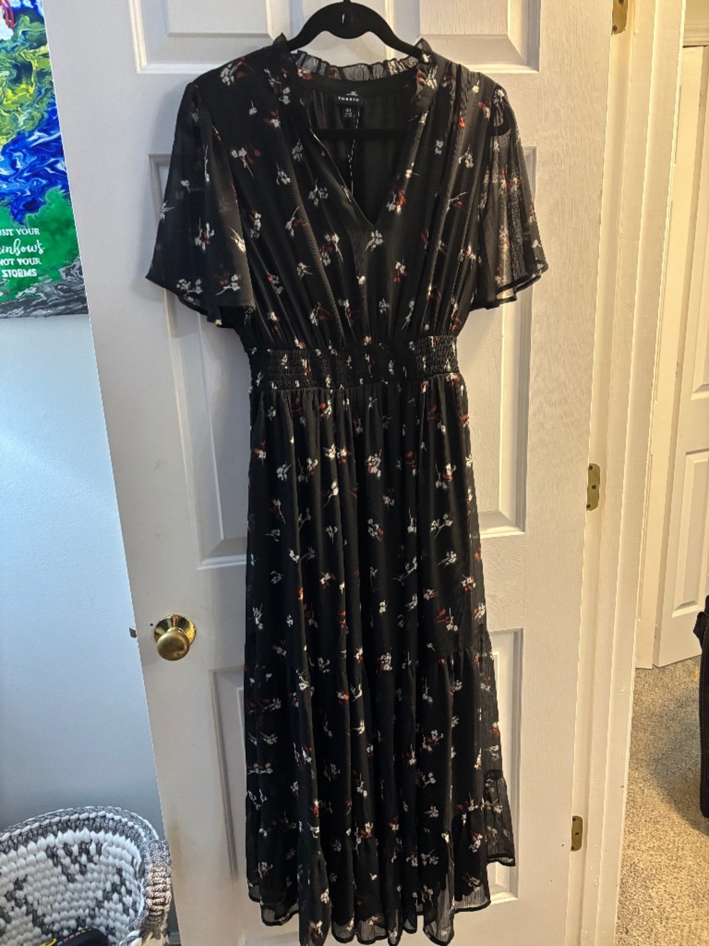 Women’s black floral maxi dress 00x 10